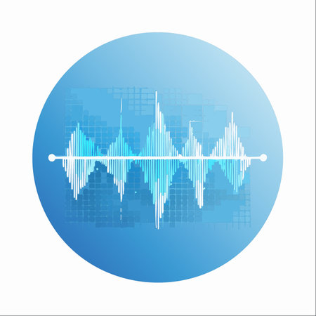 A clean and modern graphic representing a digital audio signal.