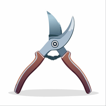 A clean, sharp pair of pruning shears stands ready for garden work.のイラスト素材