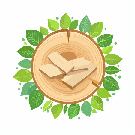 An illustration symbolizing the cycle of sustainable wood production.のイラスト素材