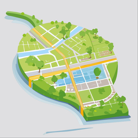 An illustration representing the ideal fusion of urban development and nature.のイラスト素材