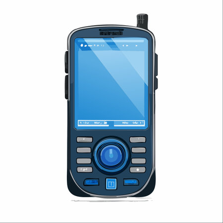 A detailed vector illustration of a vintage PDA, a throwback to the early days of mobile computing.のイラスト素材