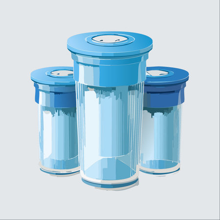 A set of three new, clean water filter cartridges ready for installation.