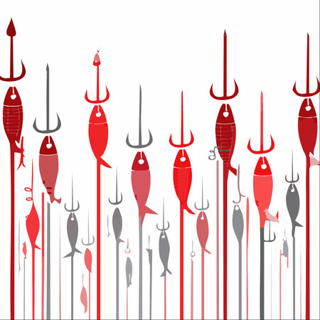 A modern, graphic illustration depicting a successful catch.のイラスト素材