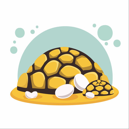 A charming vector illustration depicting a turtle's nest.のイラスト素材