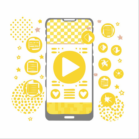 An engaging and modern mobile application interface comes to life on a smartphone screen.