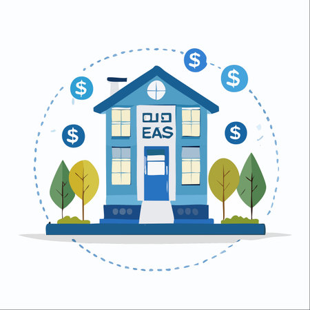 A conceptual illustration depicting the financial ecosystem of a home.のイラスト素材