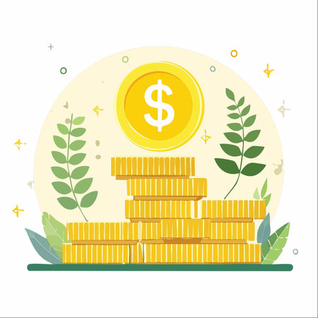 A vibrant illustration depicting financial growth.のイラスト素材