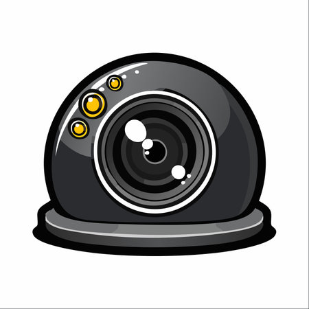This stylized illustration of a webcam captures the essence of modern digital life.のイラスト素材
