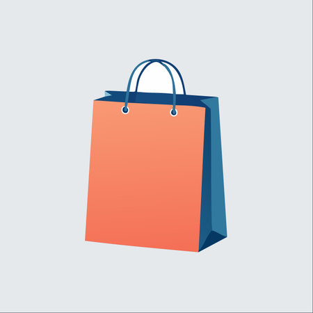 A clean, modern vector illustration of a colorful shopping bag, perfect for representing retail, e-commerce, and consumer purchases.のイラスト素材