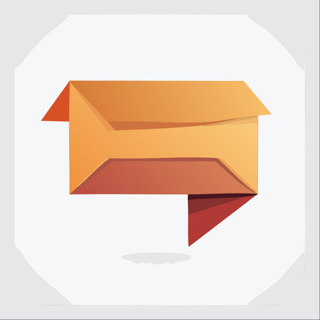 A creative 3D speech bubble icon designed in a modern origami style.のイラスト素材