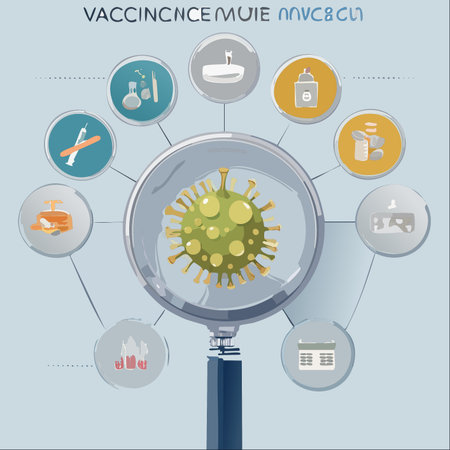 A conceptual infographic illustrating the multifaceted approach to combating a virus.のイラスト素材