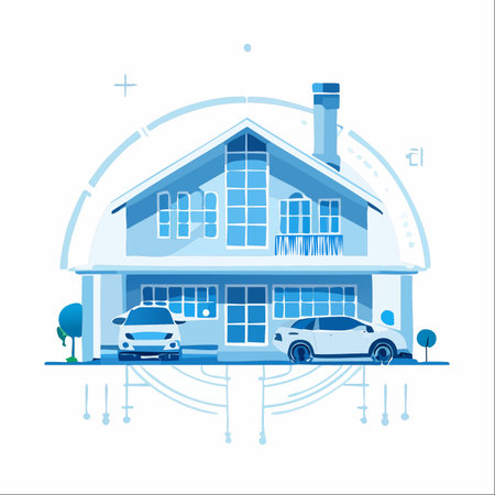 A vector illustration depicting the future of domestic life.のイラスト素材