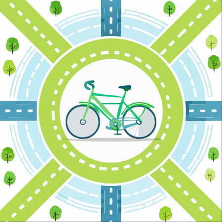 A conceptual illustration of a green city plan centered around sustainable transportation.のイラスト素材