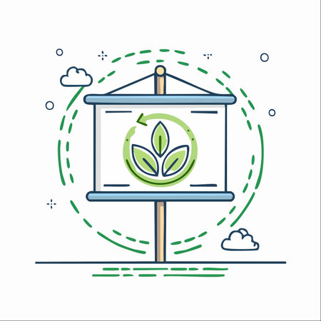 A clear and modern illustration showcasing a presentation on sustainable business practices.のイラスト素材