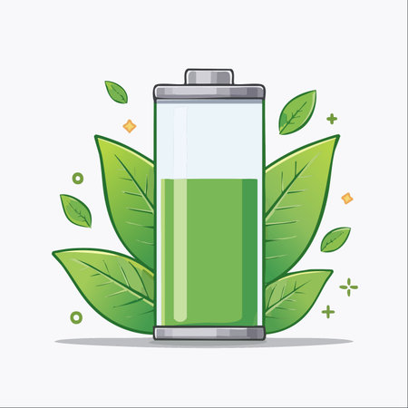 An illustration symbolizing the future of sustainable power.のイラスト素材