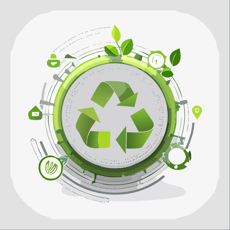 A dynamic illustration showcasing the intersection of green technology and environmental consciousness.のイラスト素材