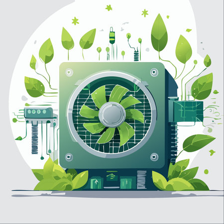 An innovative illustration where technology and nature merge.のイラスト素材