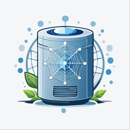 An illustration representing the intersection of sustainable energy and global digital infrastructure.のイラスト素材