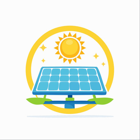 An illustrative icon representing the future of clean, renewable energy.のイラスト素材