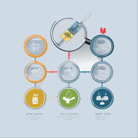A conceptual infographic illustrating the stages of vaccine research and development.のイラスト素材