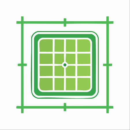 A clean, modern icon representing the precise planning and surveying of land.のイラスト素材