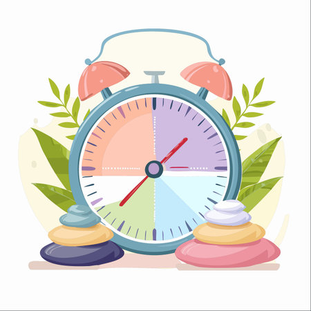 An artistic representation of finding harmony between a structured schedule and personal wellbeing.のイラスト素材