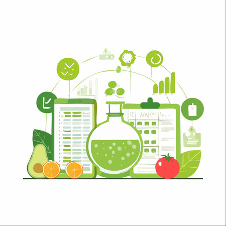 A conceptual illustration visualizing the intersection of science and nutrition.のイラスト素材