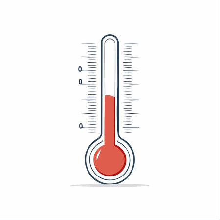 A simple, hand-drawn illustration of a classic thermometer, isolated on a white background.のイラスト素材