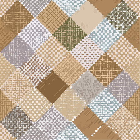 A collection of hand-drawn textures comes together in this seamless patchwork design.のイラスト素材