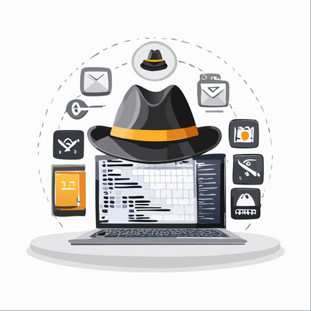 An illustration representing the clandestine world of a black hat hacker.のイラスト素材