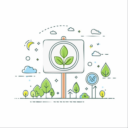 An illustration representing the commitment to environmental protection and sustainable living.のイラスト素材