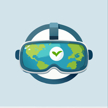 Step into a vision of a better world with these virtual reality goggles.のイラスト素材
