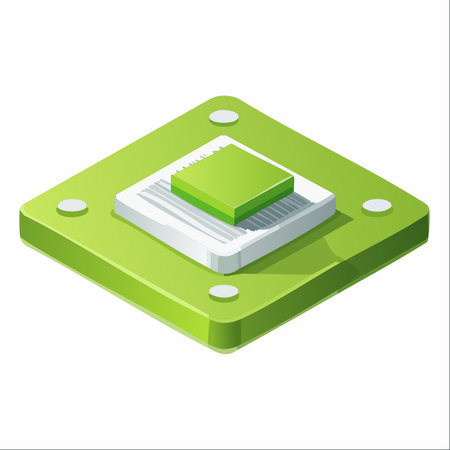 A sleek, isometric icon representing the core of modern computing.のイラスト素材