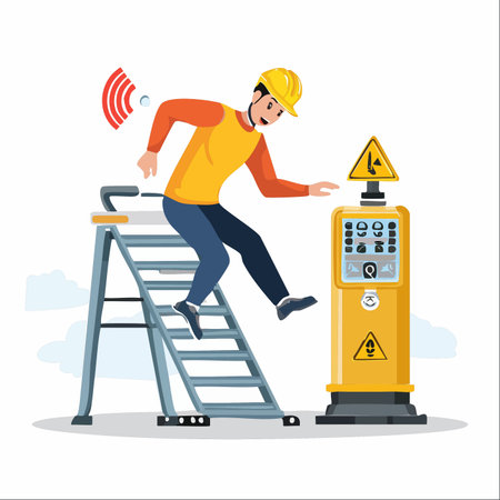 A vector illustration depicting a dangerous workplace accident.のイラスト素材