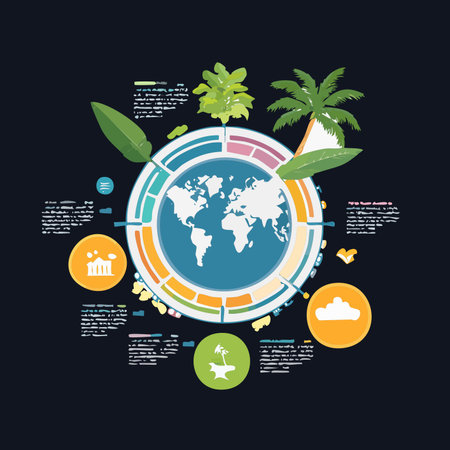 A conceptual infographic visualizing the interconnectedness of our planet's ecosystems.のイラスト素材