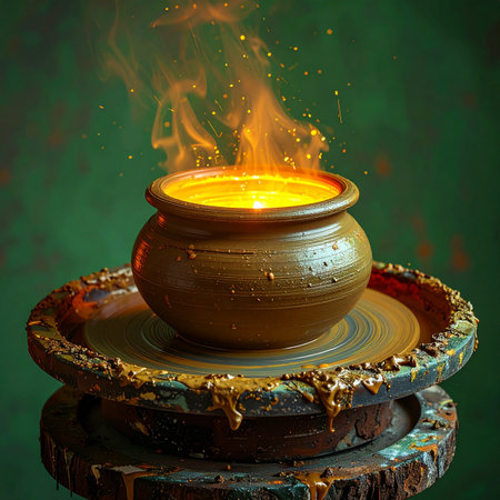 From the heart of a potter's workshop, a magical creation comes to life.の素材