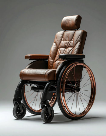 Combining elegant design with essential function, this premium leather wheelchair represents a new era of mobility aids.の素材