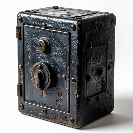 A relic from a bygone era, this heavy, riveted strongbox holds untold secrets.の素材