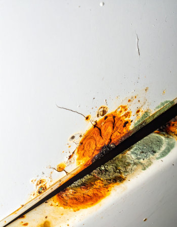 A macro photograph capturing the intricate and unpleasant beauty of decay.の素材