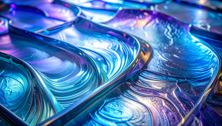 A mesmerizing macro view of a flowing, iridescent surface.の素材