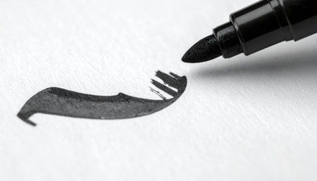 A close-up, black and white shot captures the moment of creation.の素材