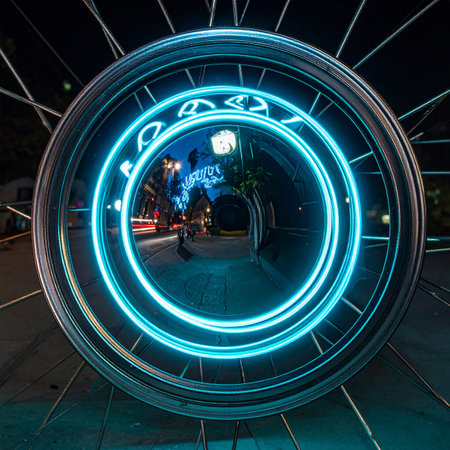 Step through a luminous gateway into the future.の素材