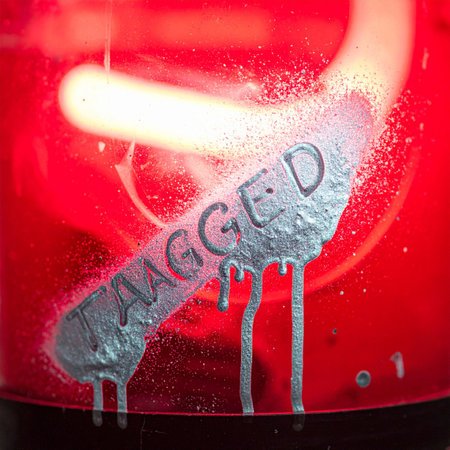 A quick, defiant act of vandalism leaves a stark message.の素材