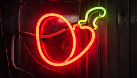 The electric glow of a retro cocktail sign cuts through the darkness, promising a vibrant atmosphere and good times. A perfect symbol of nightlife, entertainment, and social gatherings.の素材