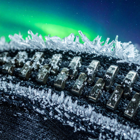 A macro view captures the harsh beauty of an arctic expedition.の素材