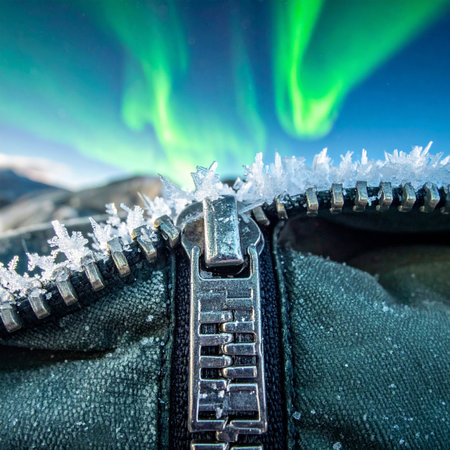 A macro perspective captures the harsh beauty of an arctic adventure.の素材