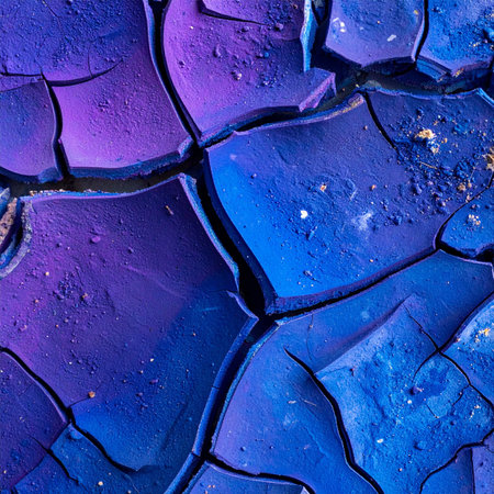 A mysterious, otherworldly landscape unfolds in this macro view of cracked earth.の素材