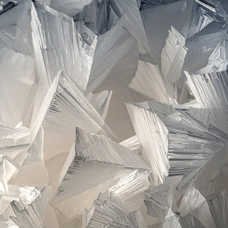 A macro view reveals the complex and chaotic beauty of crinkled white material.の素材