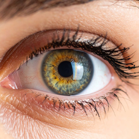 A stunning macro photograph capturing the intricate details of a woman's eye.の素材