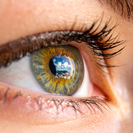 A stunning macro photograph capturing the intricate beauty of a human eye.の素材